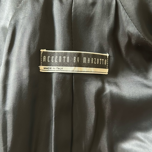 Vintage Accento by Marzotto Women’s/Unisex Long Wool Coat Navy Blue Size 10 - Picture 5 of 11